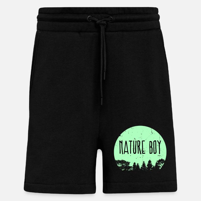 Campingplatz Natur Statement Wanderer Camping - Shorts - made by SPREAD - SOLID BLACK