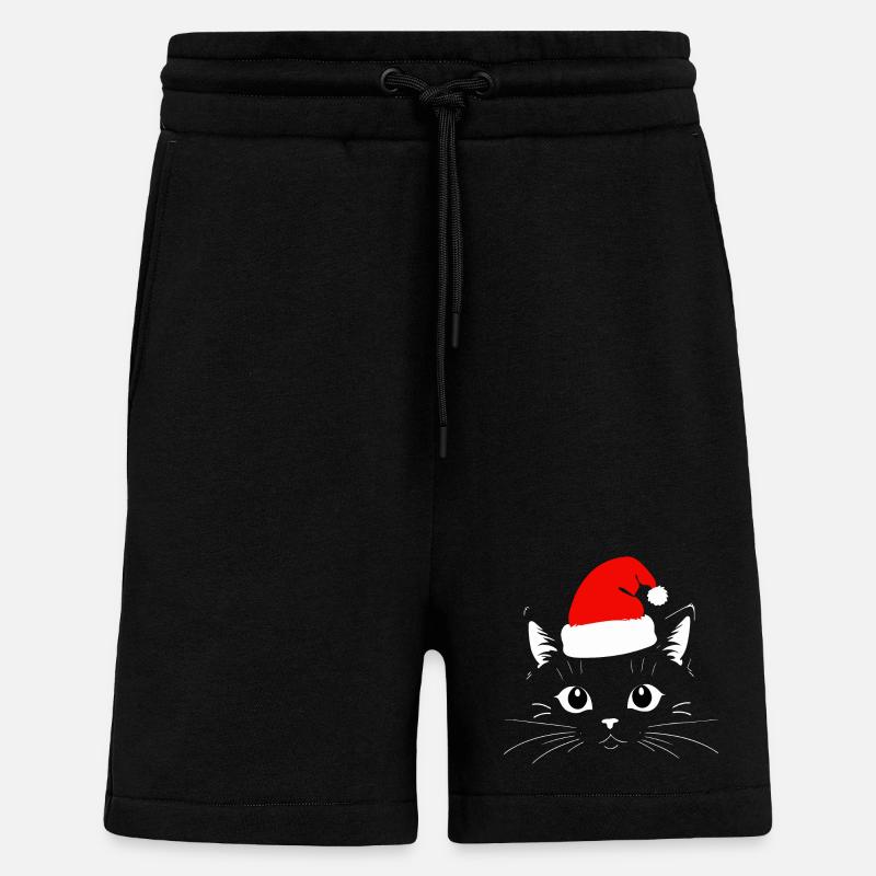 Katze Weihnachten - Shorts - made by SPREAD - SOLID BLACK