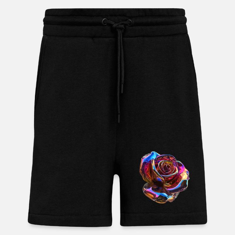 Irisierende Regenbogenrose - Shorts - made by SPREAD - SOLID BLACK