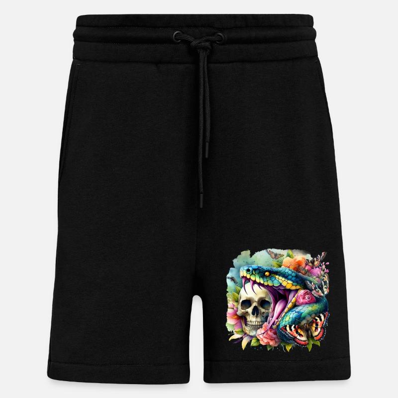 Schlangen-Schädel - Shorts - made by SPREAD - SOLID BLACK
