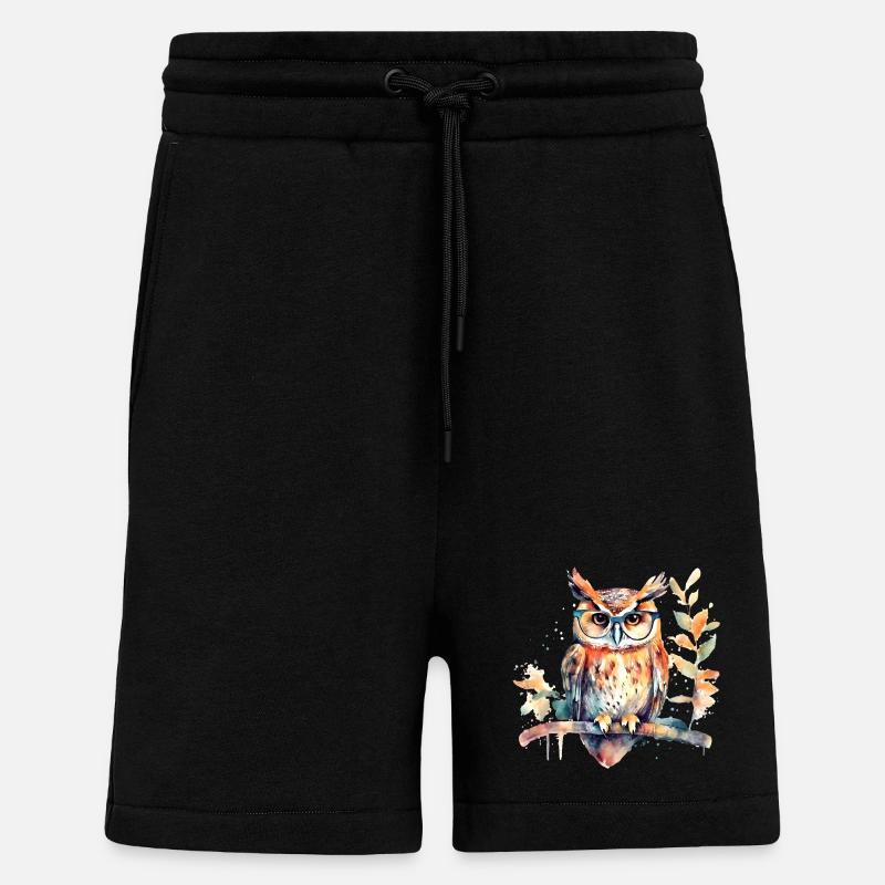 Eule mit Brille - Shorts - made by SPREAD - SOLID BLACK