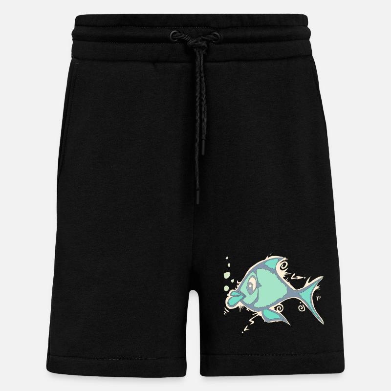Fisch Linienkunst - Shorts - made by SPREAD - SOLID BLACK