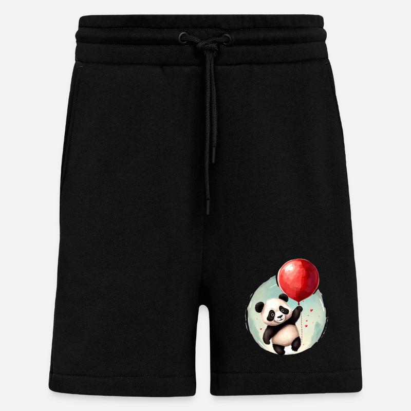 Panda Bär mit Ballon - Shorts - made by SPREAD - SOLID BLACK