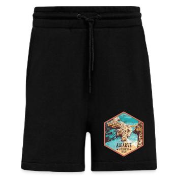 Plage Estudantes près de Lagos, Algarve - Short bio décontracté fabriqué en UE - SOLID BLACK - Devant