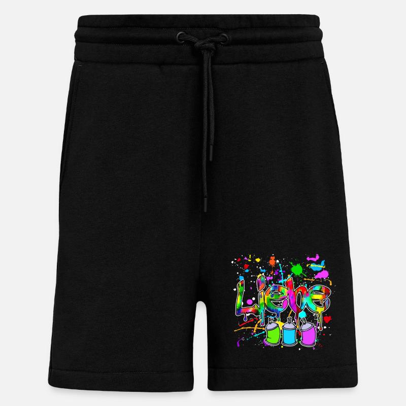 Spraydose Strassenkunst Wildstyle Graffite Sprayer - Shorts - made by SPREAD - SOLID BLACK