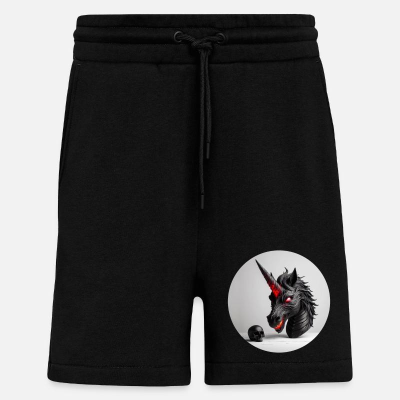Dämonisches Einhornkopf-Design - Shorts - made by SPREAD - SOLID BLACK