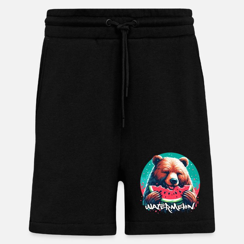 Pastèque ours cadeau délicieux - Short bio décontracté fabriqué en UE - SOLID BLACK