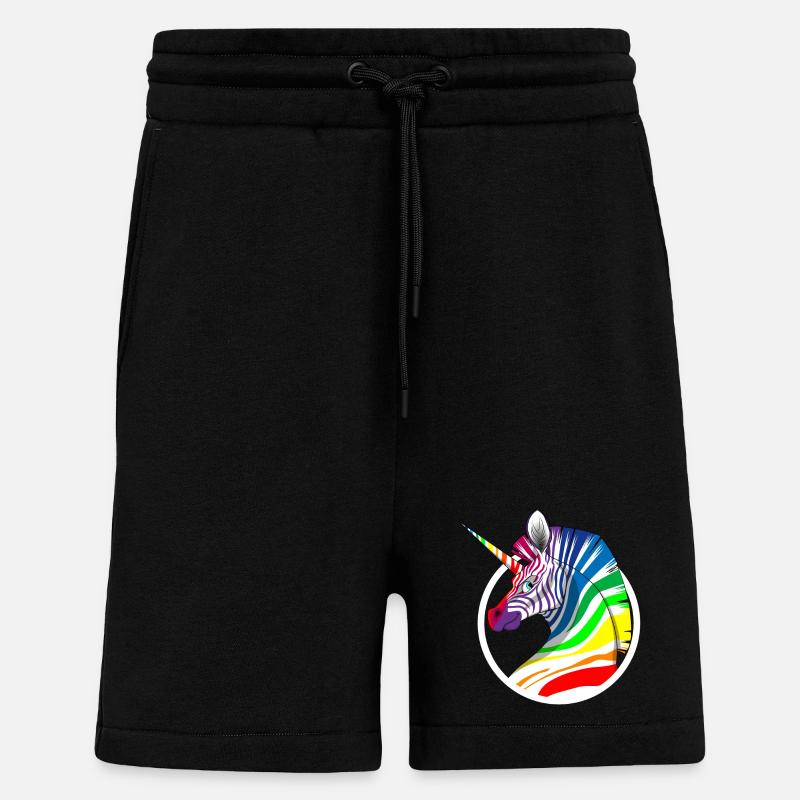 Regenbogen Einhorn Zebra - Shorts - made by SPREAD - SOLID BLACK