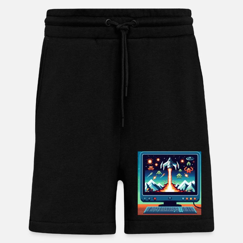 Retro-Flugzeug-Spiel - Shorts - made by SPREAD - SOLID BLACK
