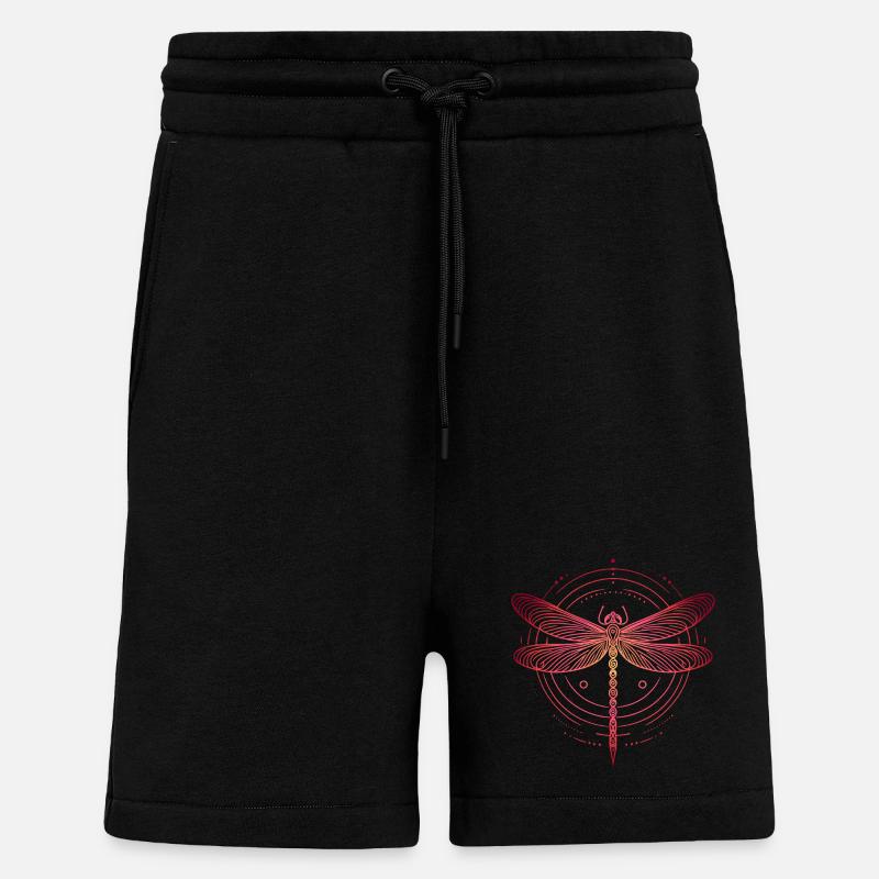 Libelle Spiralmuster, rosa Farbverlauf - Shorts - made by SPREAD - SOLID BLACK
