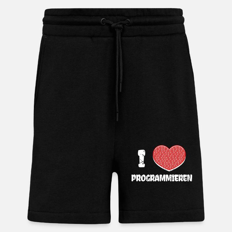 Developer Herz Programmierer Statement Informatik - Shorts - made by SPREAD - SOLID BLACK