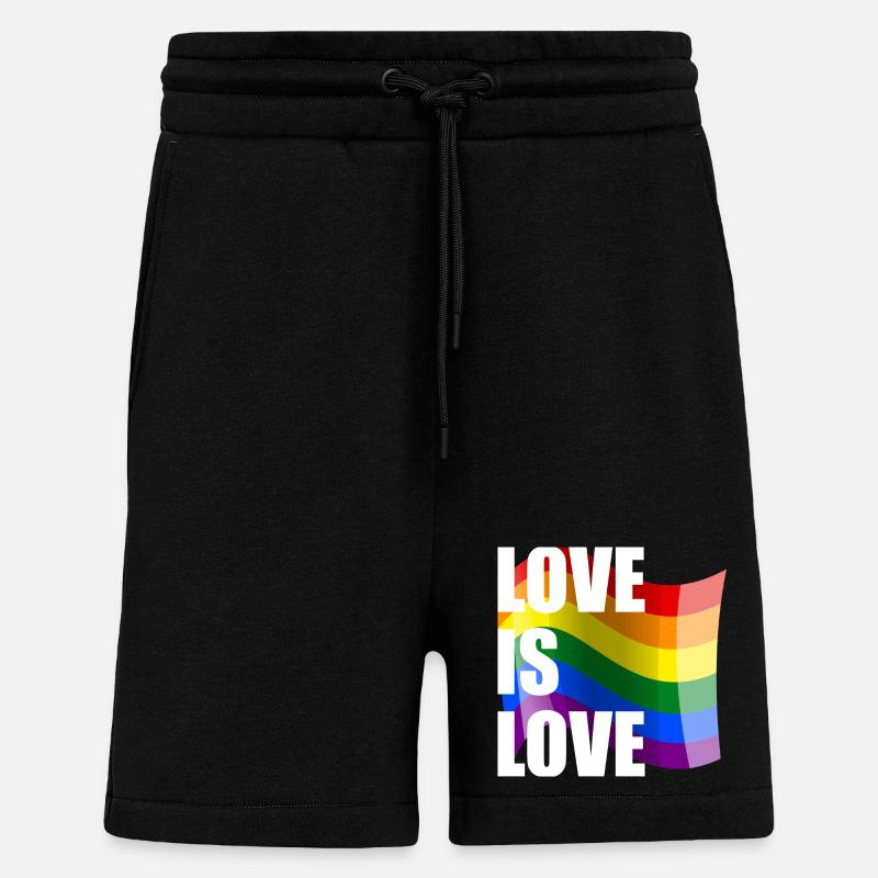 Regenbogen Liebe Wellen-Design - Shorts - made by SPREAD - SOLID BLACK