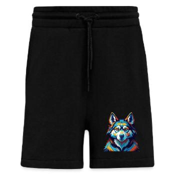 Seppala Siberian Sleddog Breed Cartoon Kawaii - Shorts - made by SPREAD - SOLID BLACK - Front
