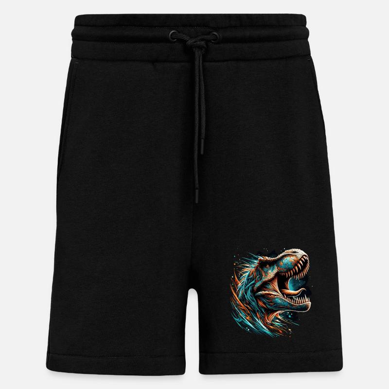 Roaring T-Rex Dinosaur Gift - Shorts - made by SPREAD - SOLID BLACK