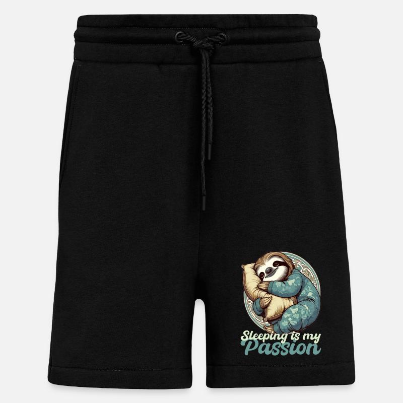 Sloth Sleeping Passion Gift - Shorts - made by SPREAD - SOLID BLACK