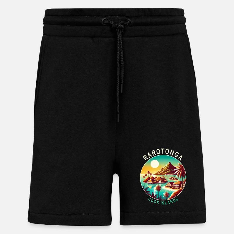 Parotonga Cook Islands Pacific trip - Shorts - made by SPREAD - SOLID BLACK