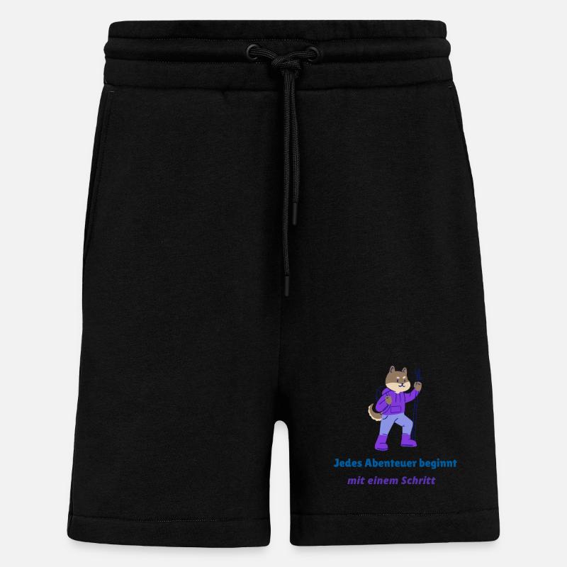Jedes Abenteuer beginnt mit einem Schritt - Shorts - made by SPREAD - SOLID BLACK