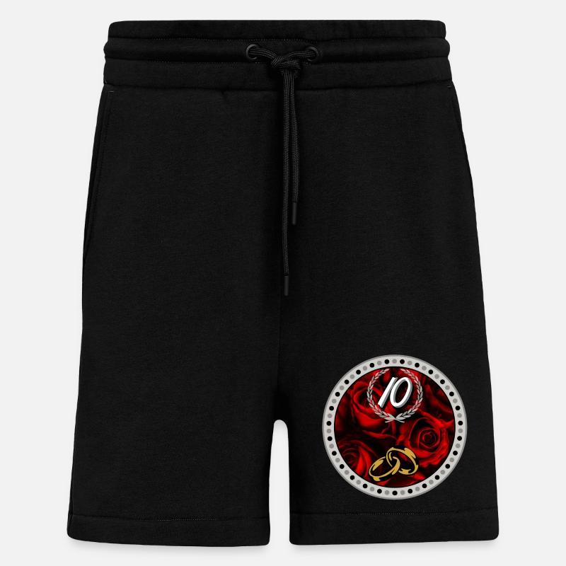 Tenth anniversary ring roses - Shorts - made by SPREAD - SOLID BLACK