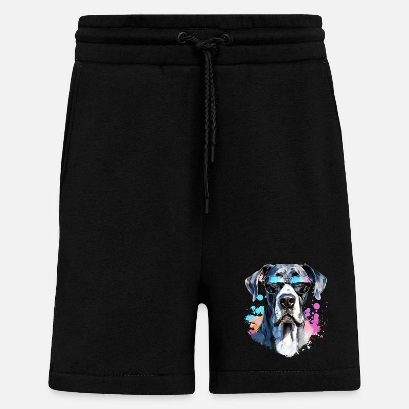 Dogge mit Sonnenbrille - Shorts - made by SPREAD - SOLID BLACK
