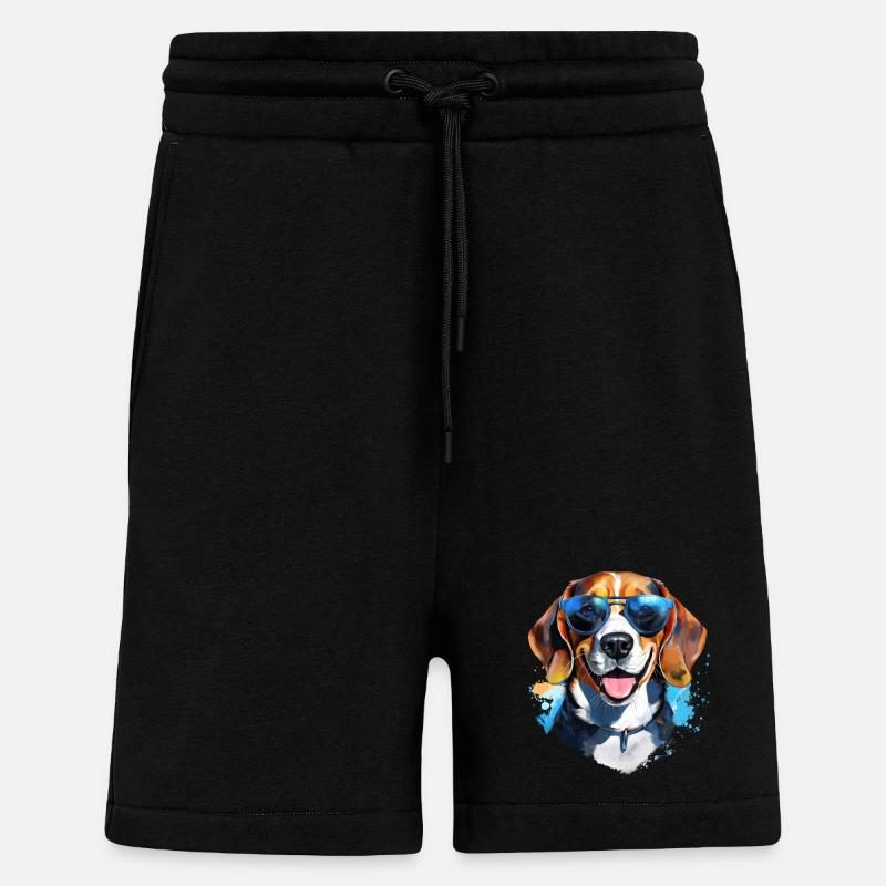Beagle mit Sonnenbrille - Shorts - made by SPREAD - SOLID BLACK