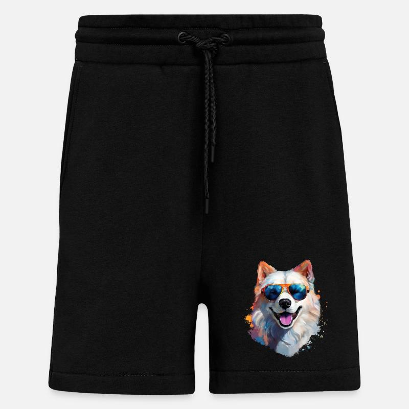 Samojede mit Sonnenbrille - Shorts - made by SPREAD - SOLID BLACK