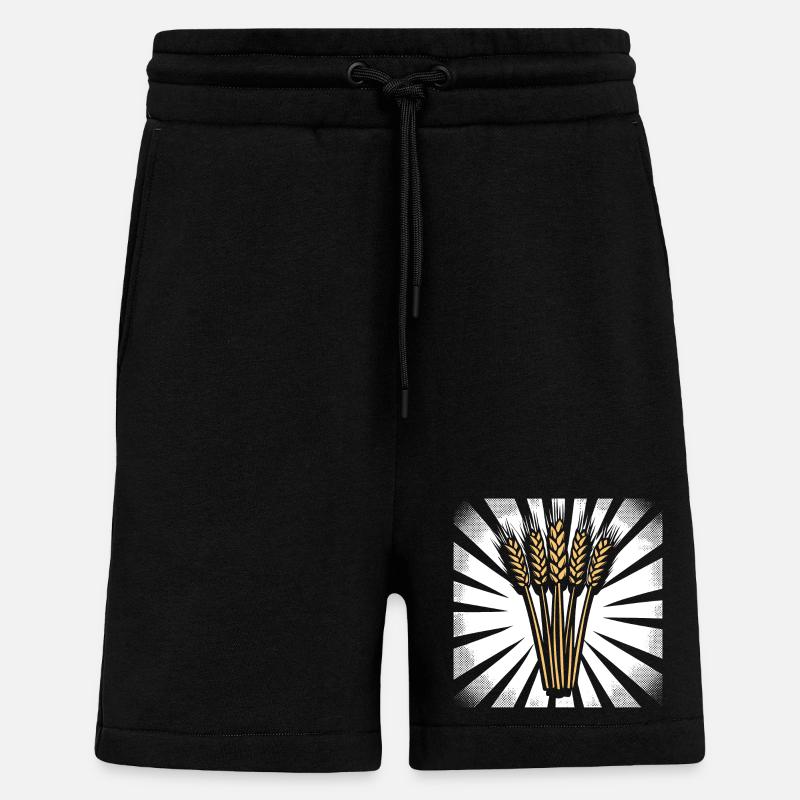 5 Wheat Ears Highlight Gold - Shorts - made by SPREAD - SOLID BLACK