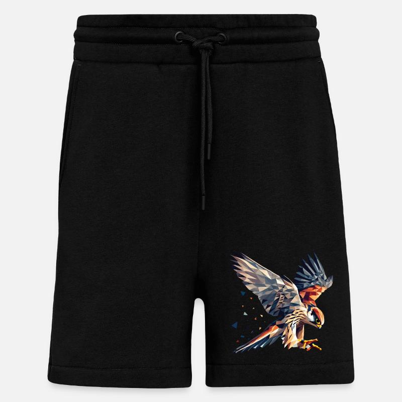 Falke Greifvogel Polygon Stil - Shorts - made by SPREAD - SOLID BLACK