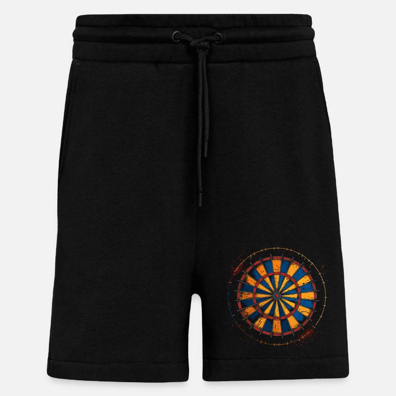 Dessin de jeu de fléchettes - Short bio décontracté fabriqué en UE - SOLID BLACK