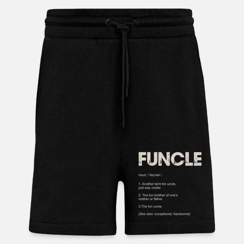 Foncle Typography Tee Design - Short bio décontracté fabriqué en UE - SOLID BLACK