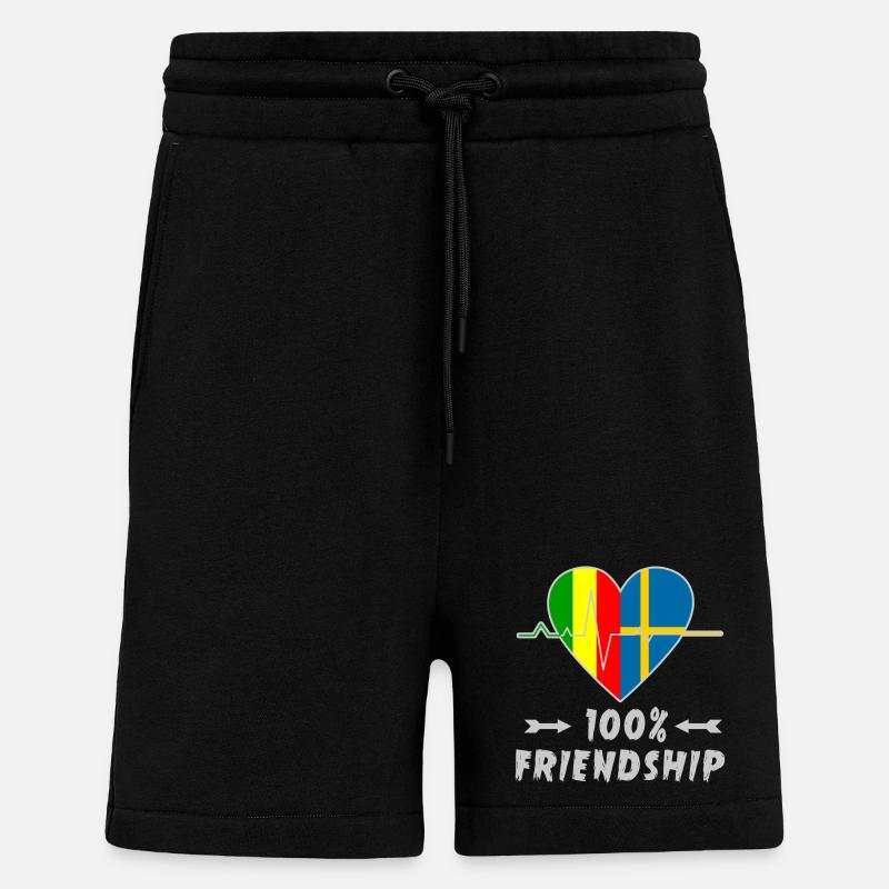 Mali und Schweden 100% Freundschaft - Shorts - made by SPREAD - SOLID BLACK