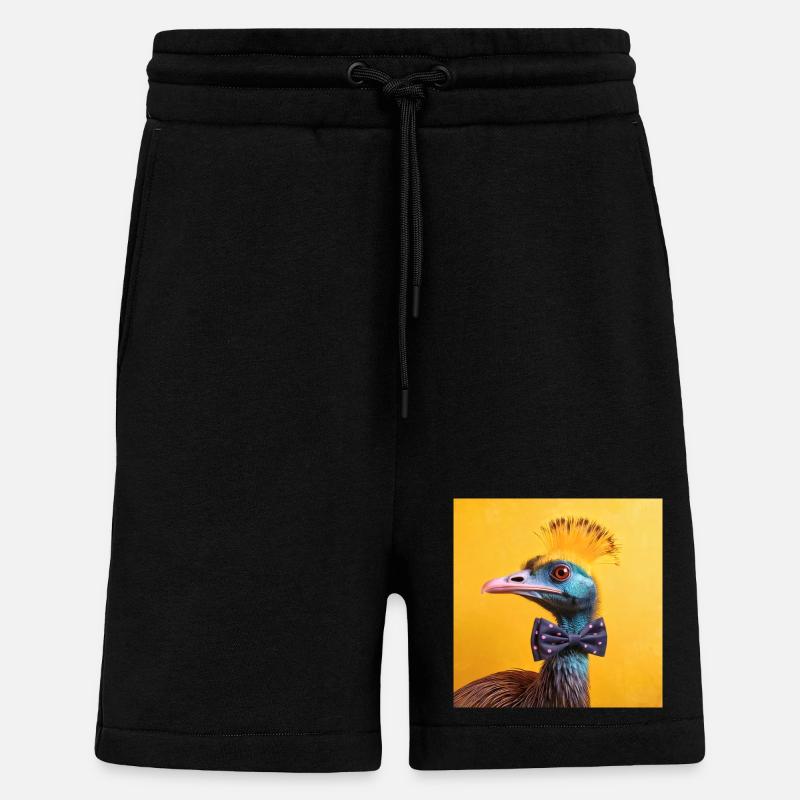 Blauer Vogel mit Fliege - Shorts - made by SPREAD - SOLID BLACK