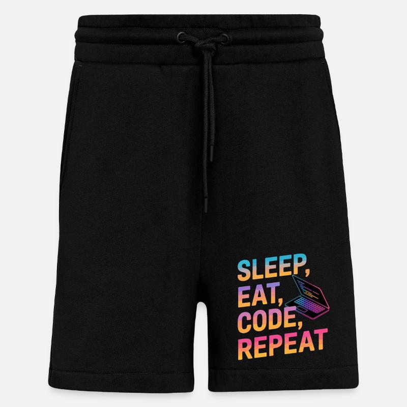 Sleep, Eat, Code, Repeat - Shorts - made by SPREAD - SOLID BLACK
