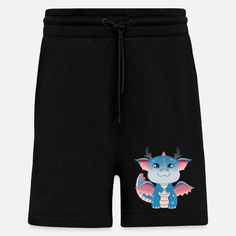 Azurblauer Drachenling-Amulett - Shorts - made by SPREAD - SOLID BLACK