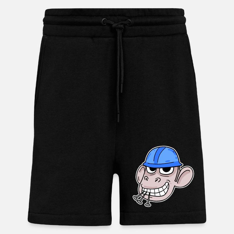 Affe Baustelle Bauarbeiter - Shorts - made by SPREAD - SOLID BLACK