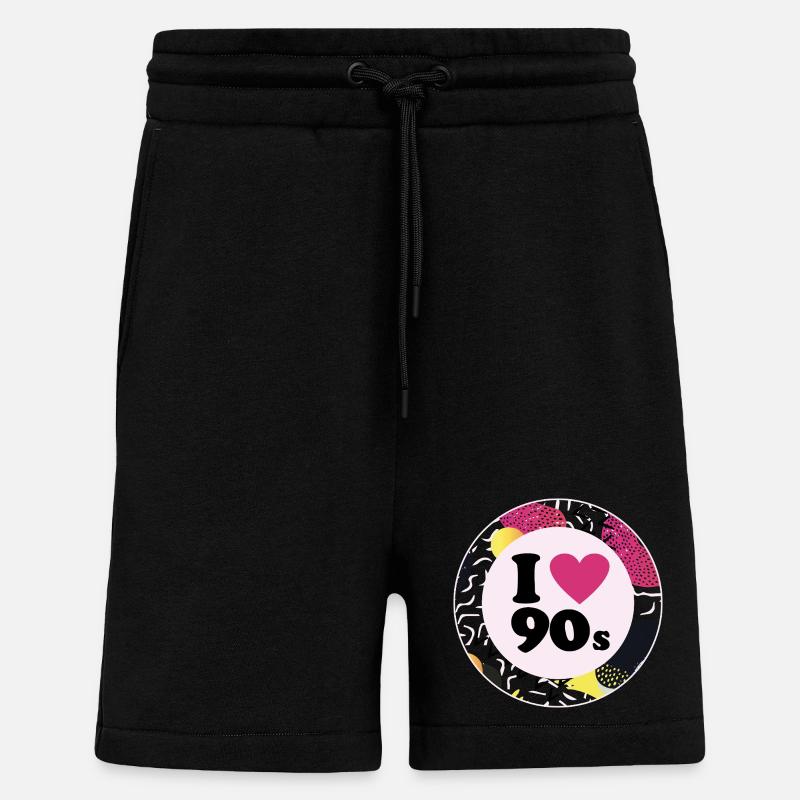 I ♥ 90s – Nostalgic retro design - Shorts - made by SPREAD - SOLID BLACK