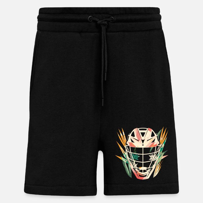 Casque de crosse dessin animé - Short bio décontracté fabriqué en UE - SOLID BLACK
