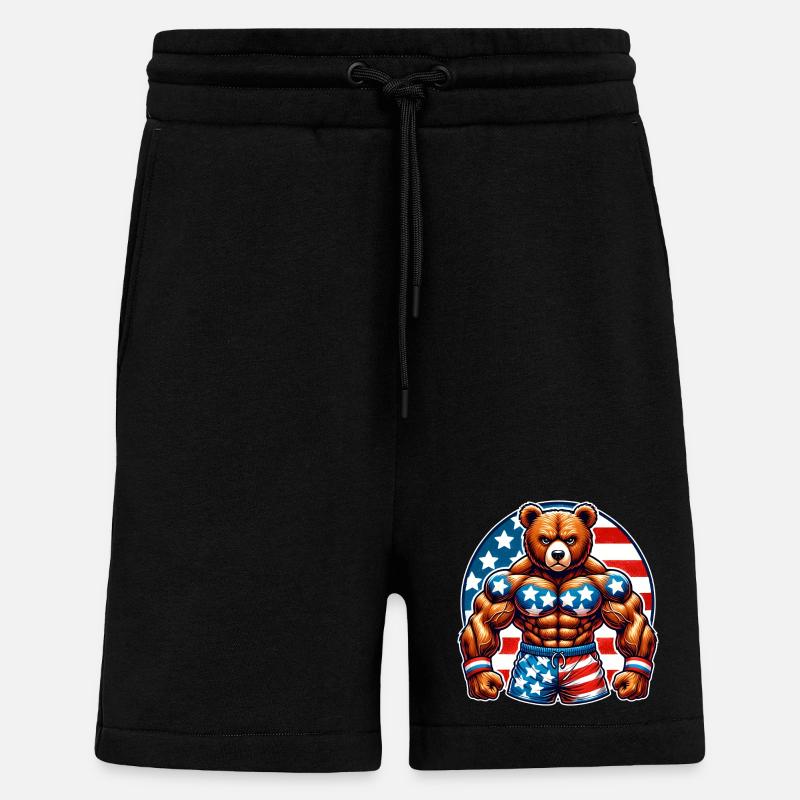 Muscle Bear États-Unis - Short bio décontracté fabriqué en UE - SOLID BLACK