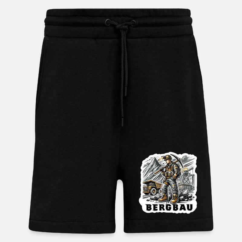 Travail acharné dans l’exploitation minière - Short bio décontracté fabriqué en UE - SOLID BLACK