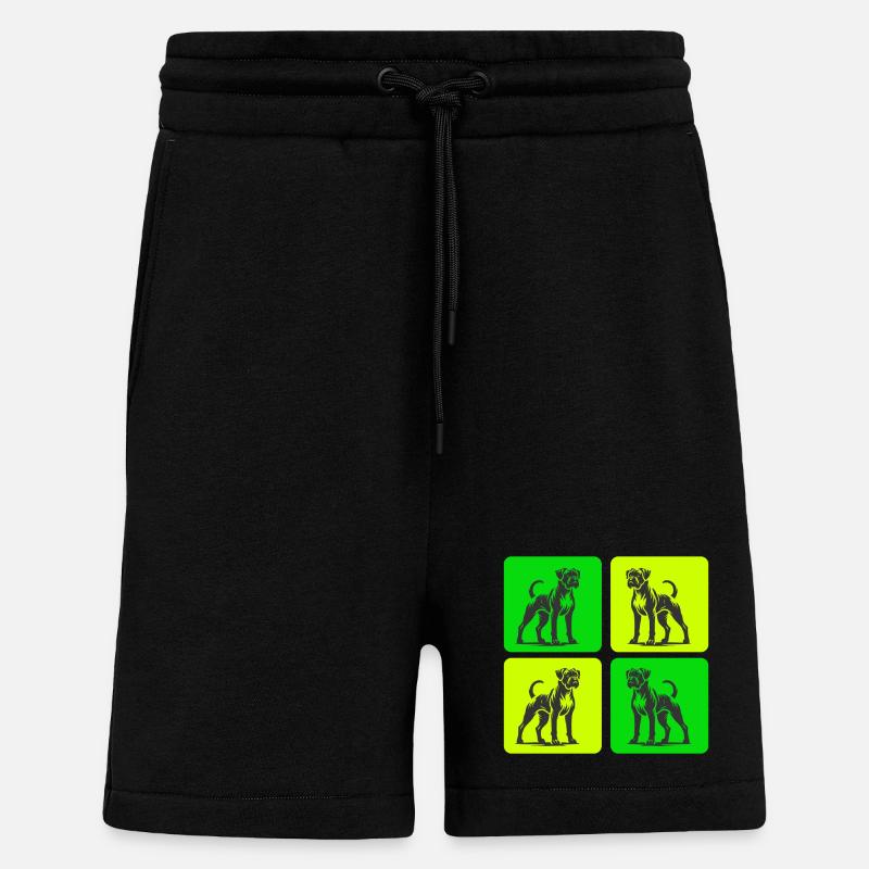 Conception de chien boxer - Short bio décontracté fabriqué en UE - SOLID BLACK