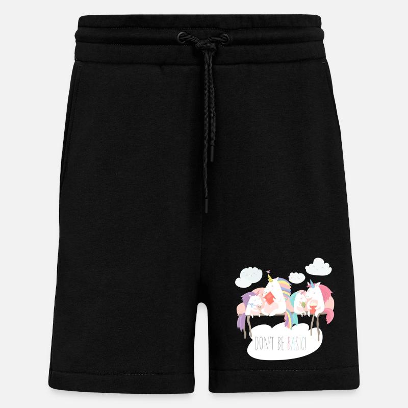 Einhorn don't be basic statement - Shorts - made by SPREAD - SOLID BLACK