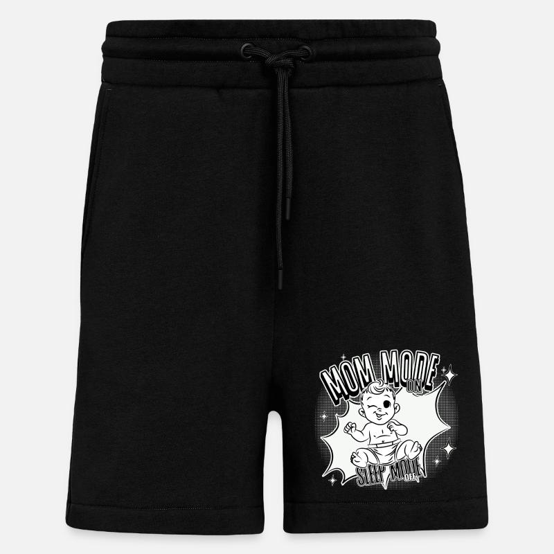 Mode Maman Activé – Mode veille désactivé - Short bio décontracté fabriqué en UE - SOLID BLACK