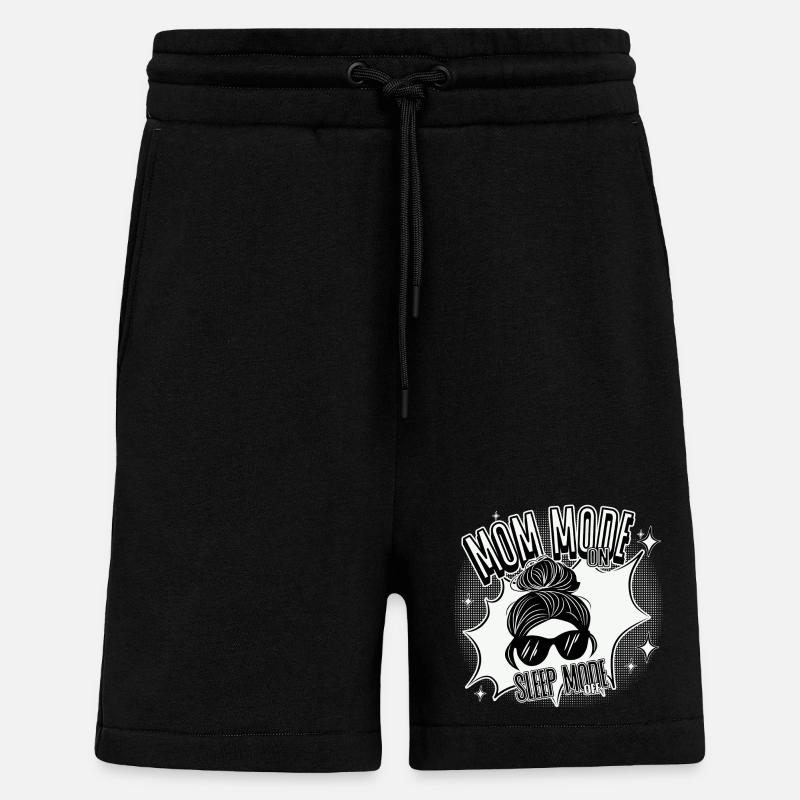 Mode Maman Activé – Mode veille désactivé - Short bio décontracté fabriqué en UE - SOLID BLACK