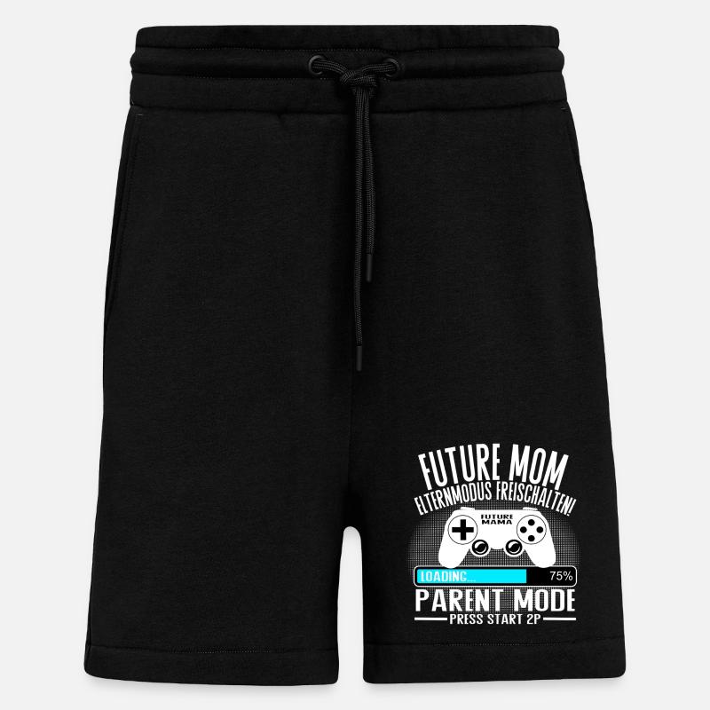 Mama lädt… Bitte warten! - Shorts - made by SPREAD - SOLID BLACK