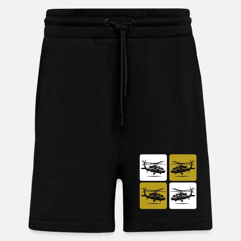 Hélicoptère de l’Armée – Militaire - Short bio décontracté fabriqué en UE - SOLID BLACK