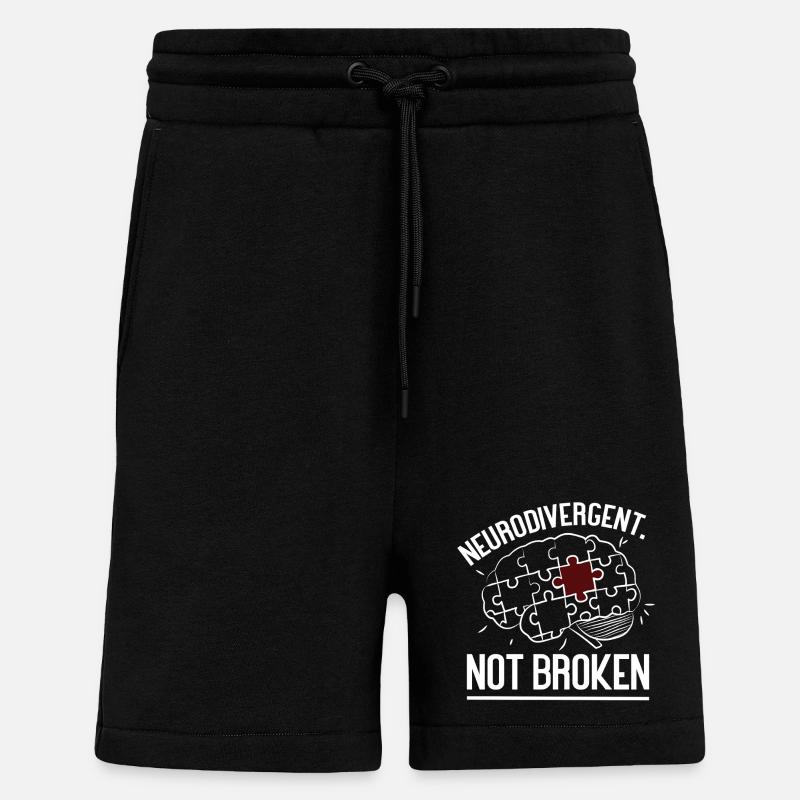 Neurodivergent Not Broken – Strong Mind Statement - Shorts - made by SPREAD - SOLID BLACK