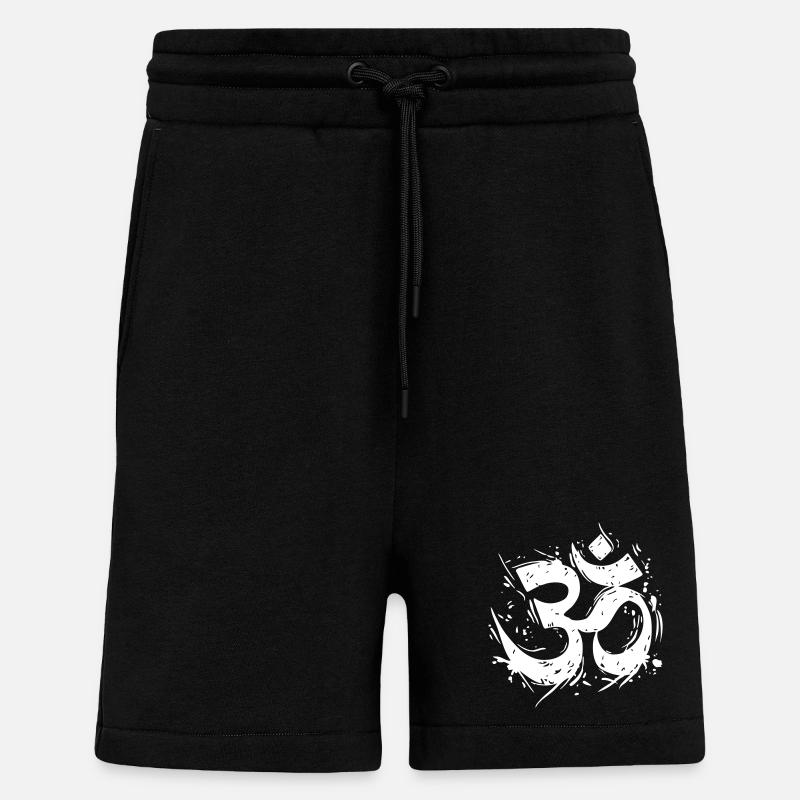Om-Symbol im dynamischen Grunge-Design - Shorts - made by SPREAD - SOLID BLACK