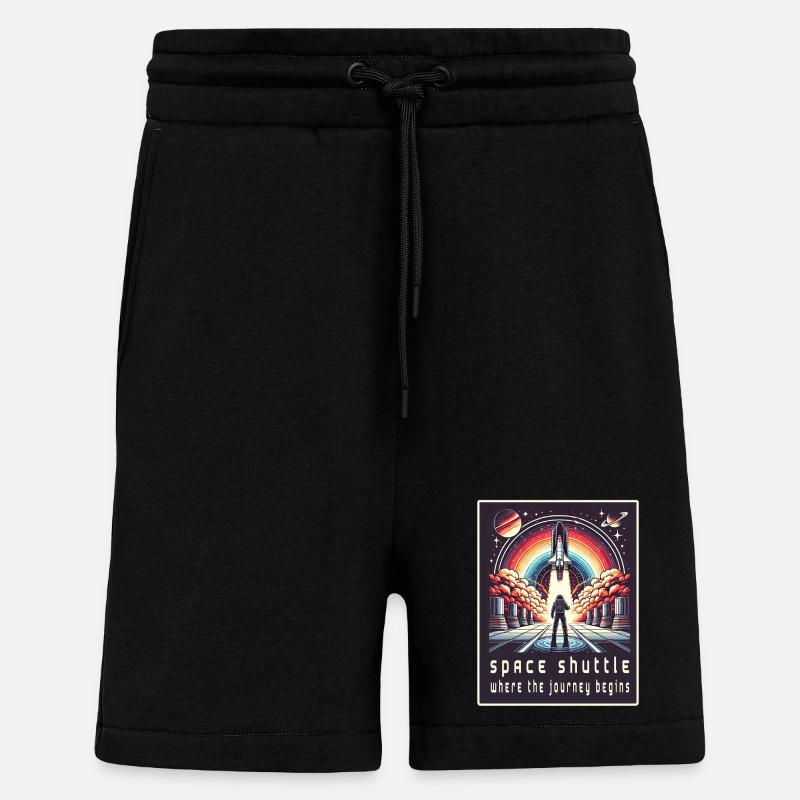 Navette spatiale - Le voyage commence - Short bio décontracté fabriqué en UE - SOLID BLACK