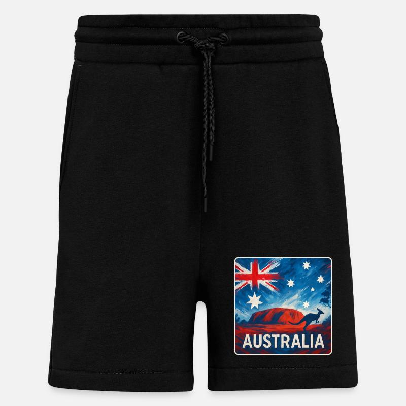 Australien Outback Design - Shorts - made by SPREAD - SOLID BLACK