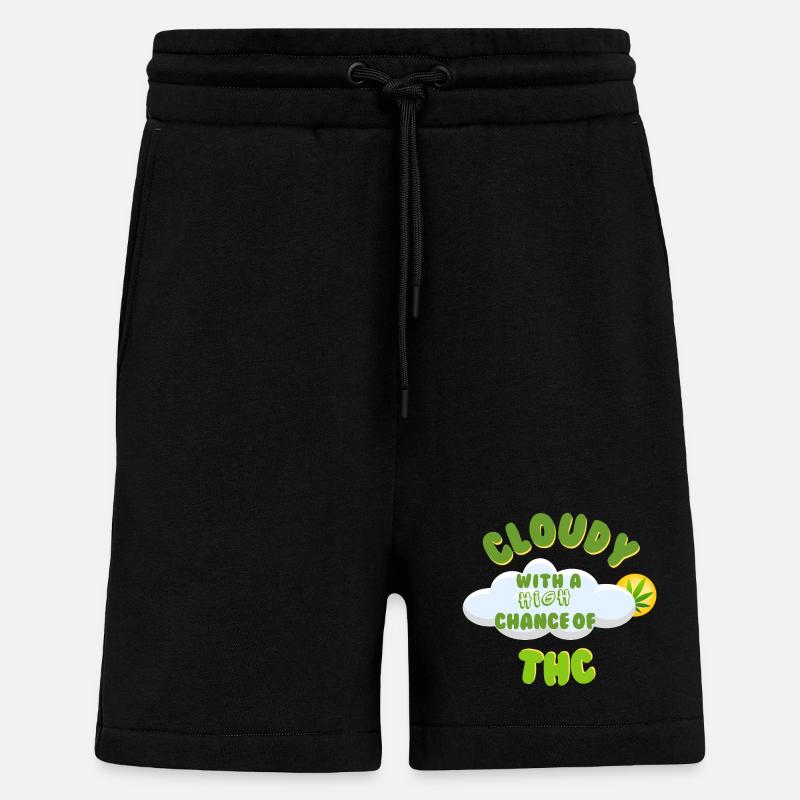 Wolkiges THC-Feier-Design - Shorts - made by SPREAD - SOLID BLACK
