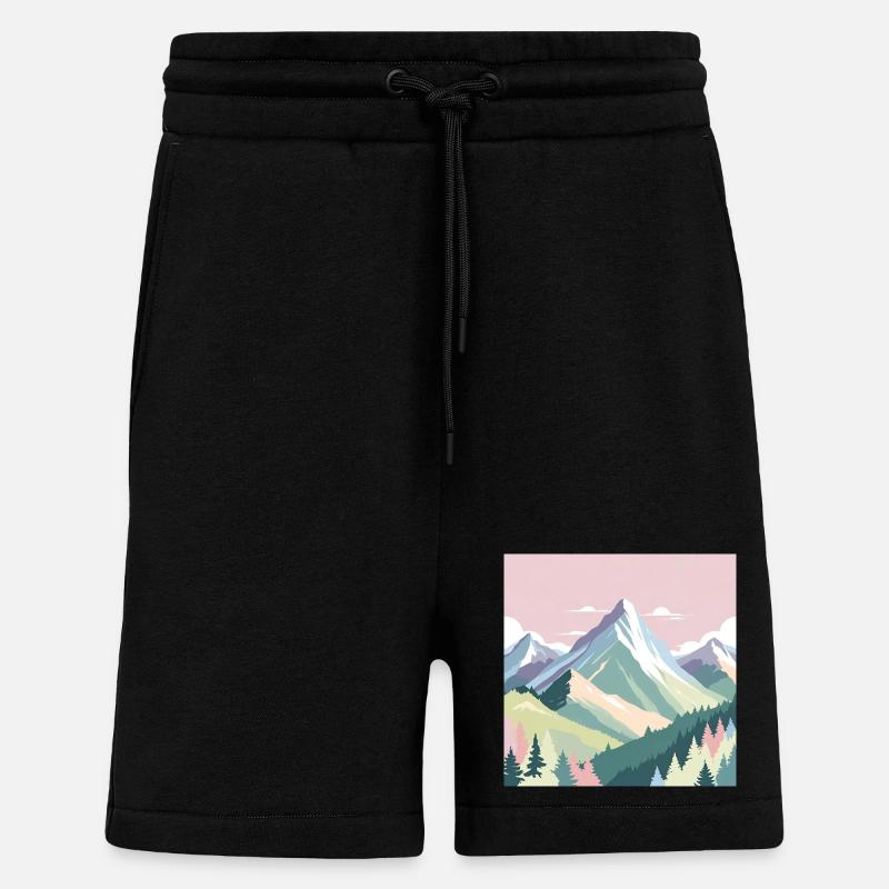 Abstrakte Berglandschaft mit Pastellfarben - Shorts - made by SPREAD - SOLID BLACK